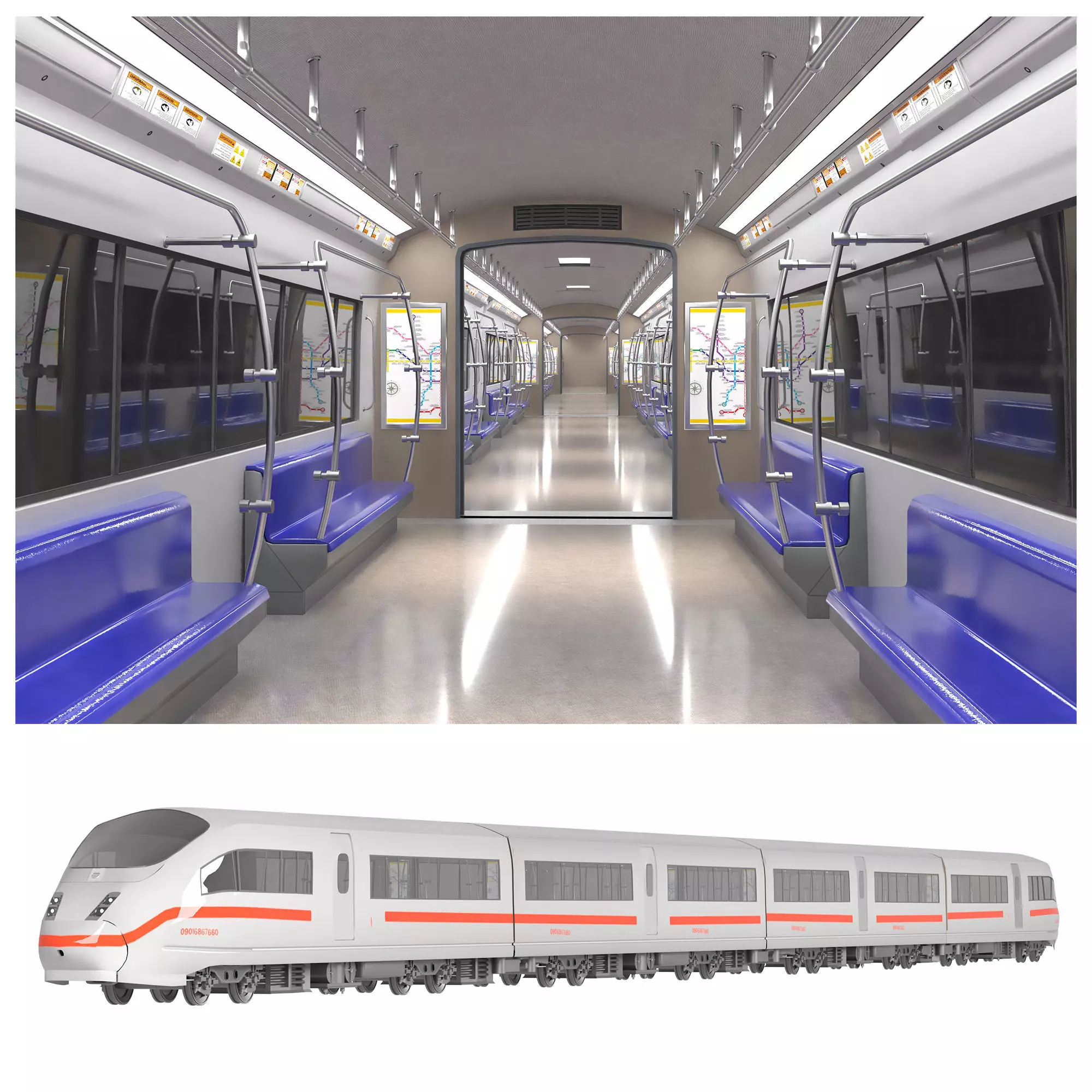 METRO TRAIN Low-poly 3D model