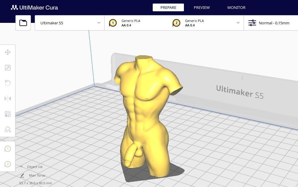 Man torso 3D print model_5