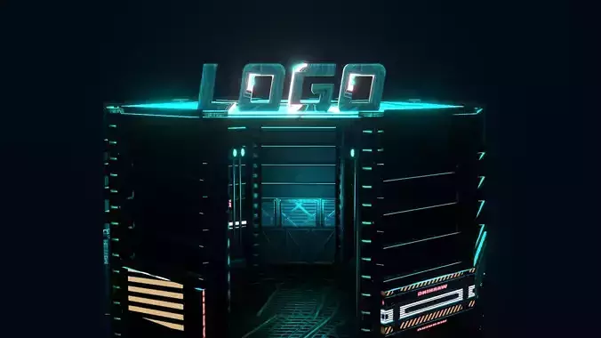 Dark light sci-fi room