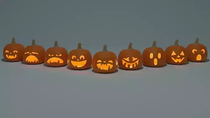 10 3D Printable Jack O Lanterns Pack 3D print model