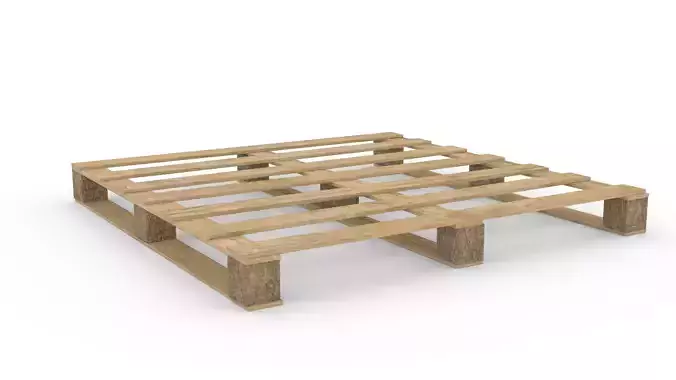 1200x1200mm quad pallet Low-poly 3D model