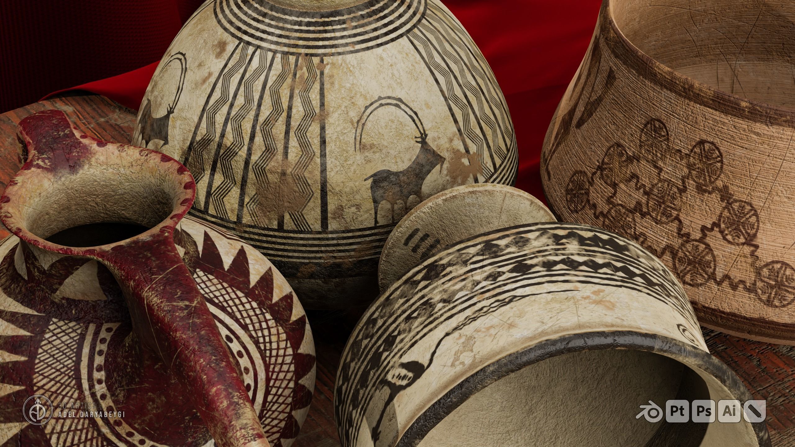 Decorative Vase and Historical Pottery  3D Model Collection_15