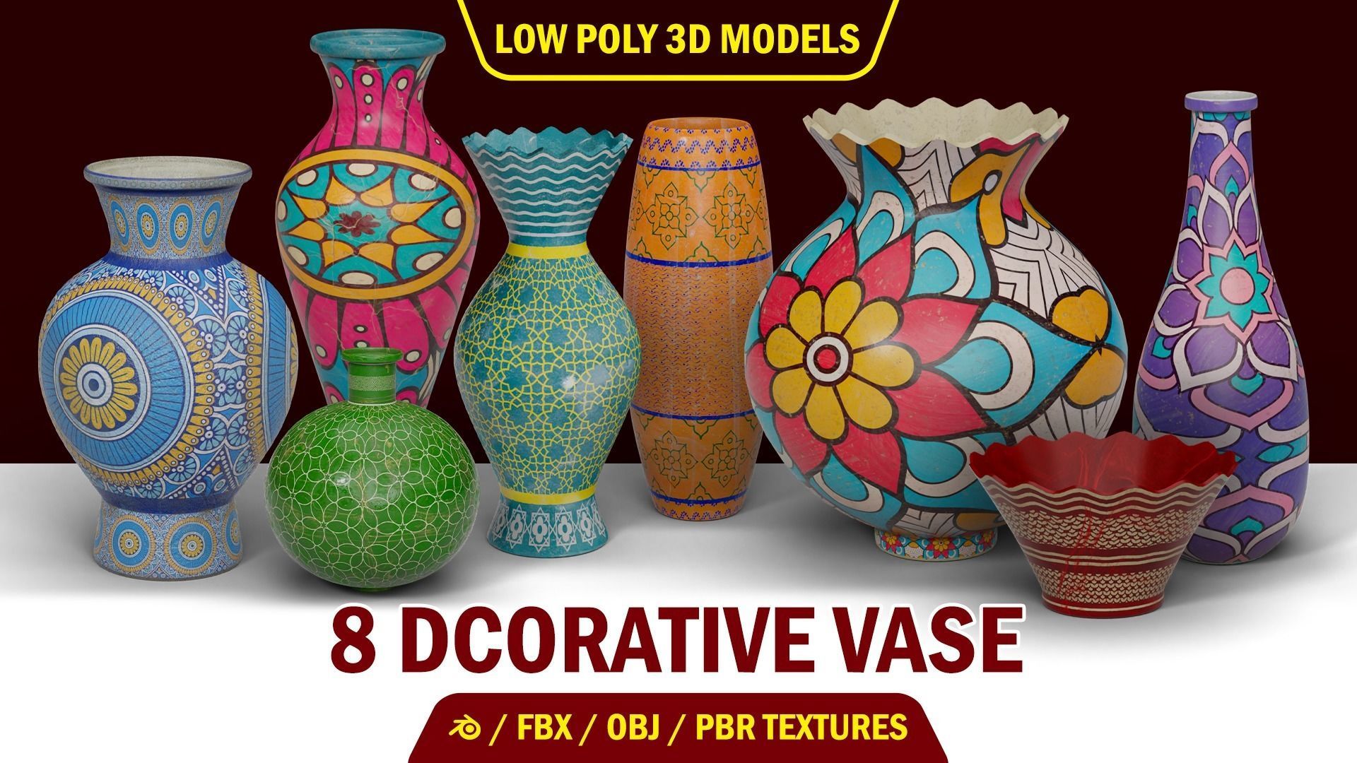 Decorative Vase and Historical Pottery  3D Model Collection_7