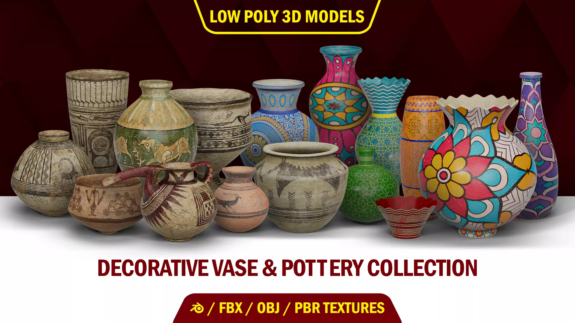 Decorative Vase and Historical Pottery  3D Model Collection_0