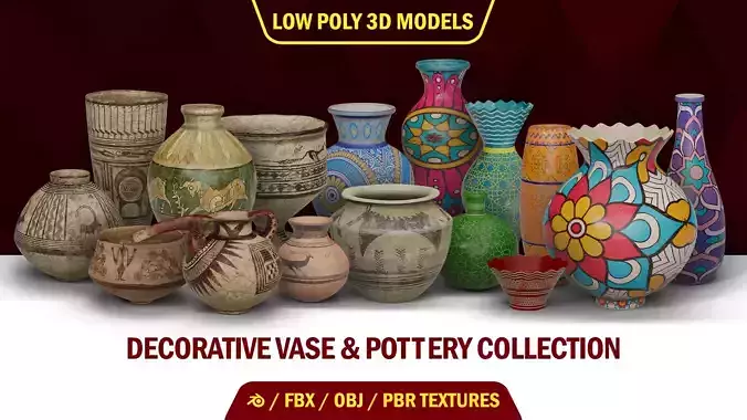 Decorative Vase and Historical Pottery  3D Model Collection