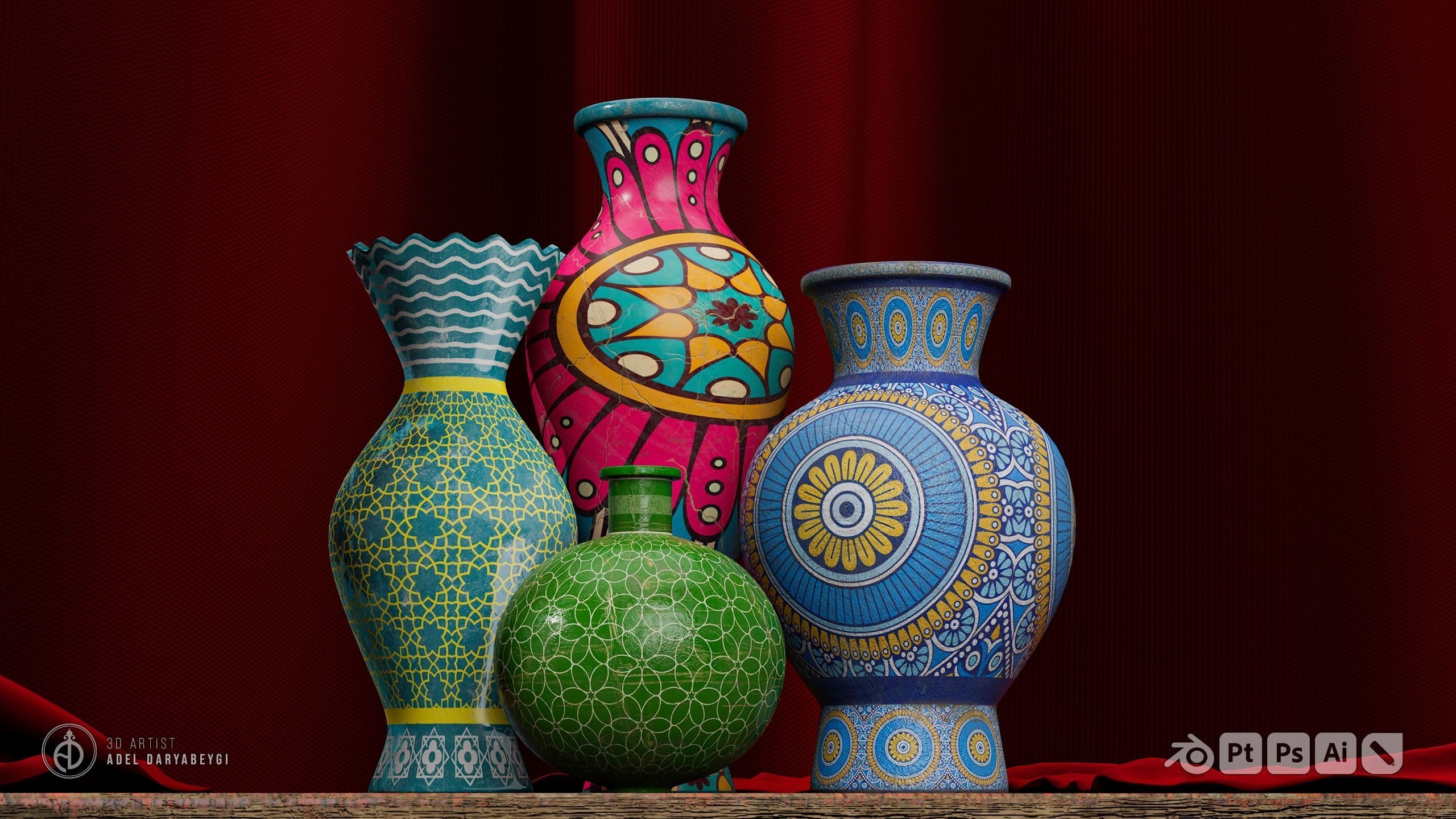 Decorative Vase and Historical Pottery  3D Model Collection_9