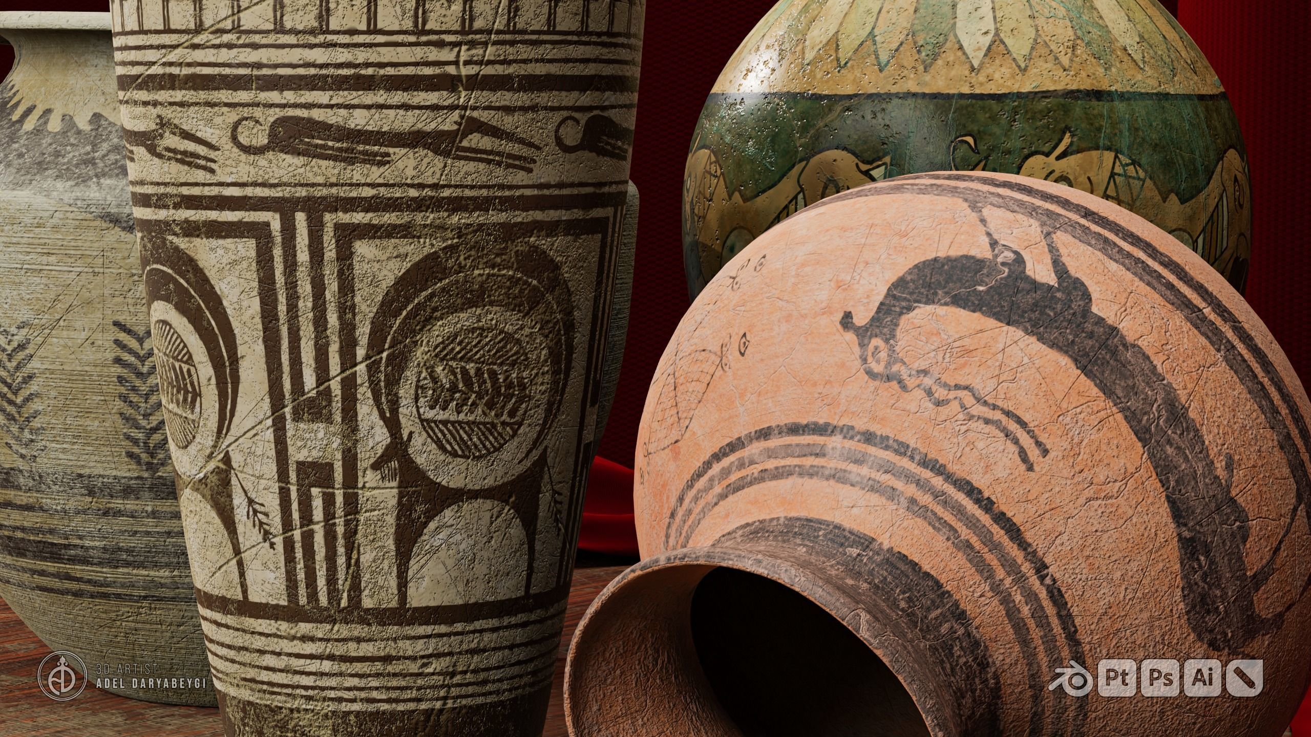 Decorative Vase and Historical Pottery  3D Model Collection_13
