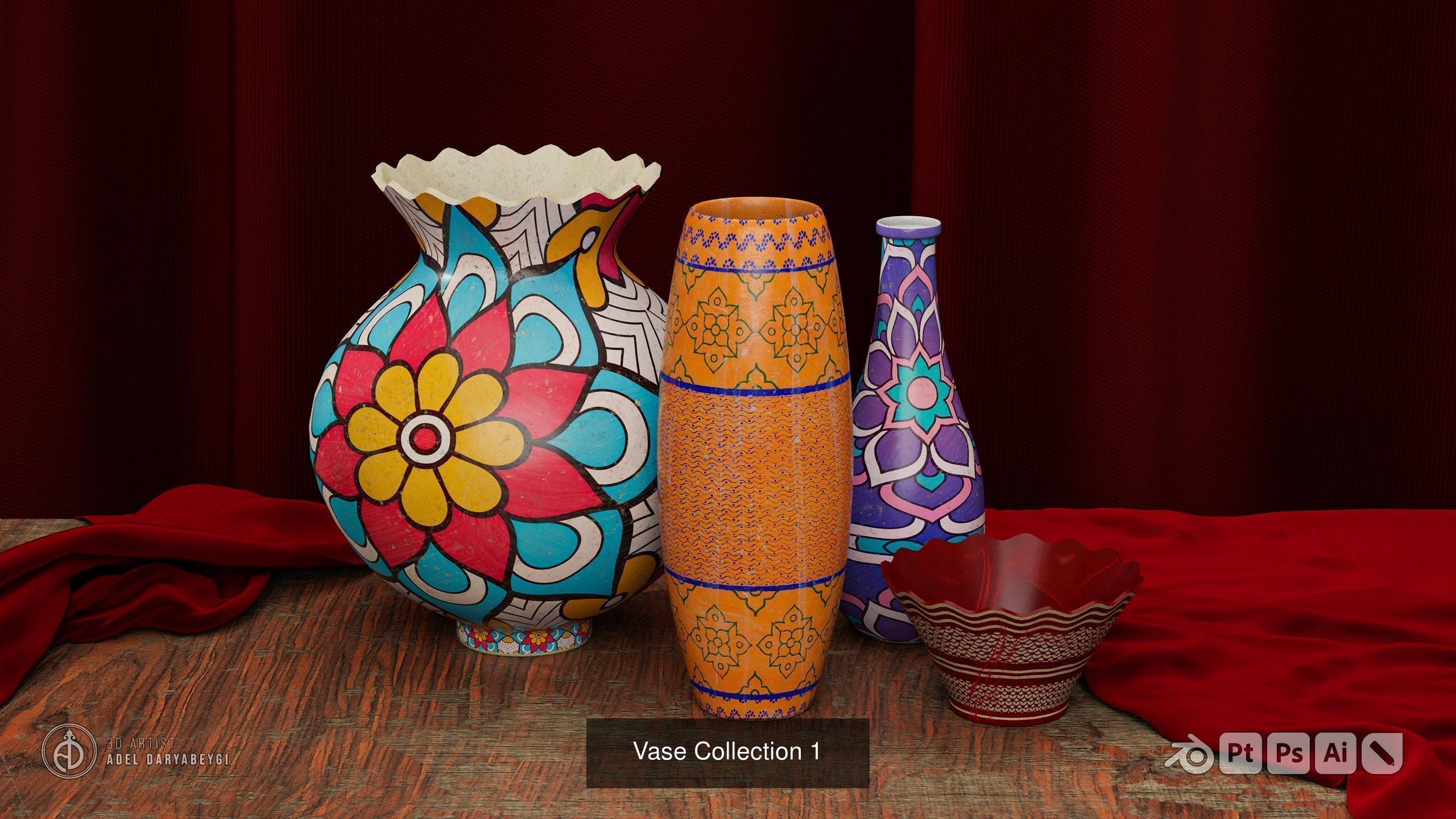 Decorative Vase and Historical Pottery  3D Model Collection_10