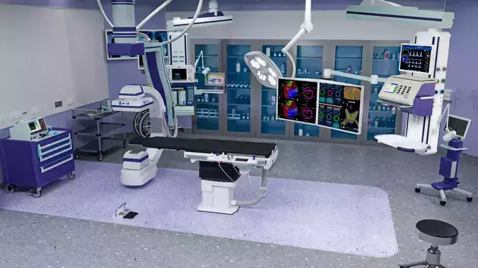 MEDICAL SPACES-CATHETER LAB-SURGICAL OPERATION ROOM 3D model