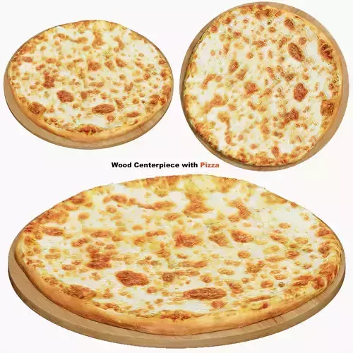 Wood Centerpiece with Pizza