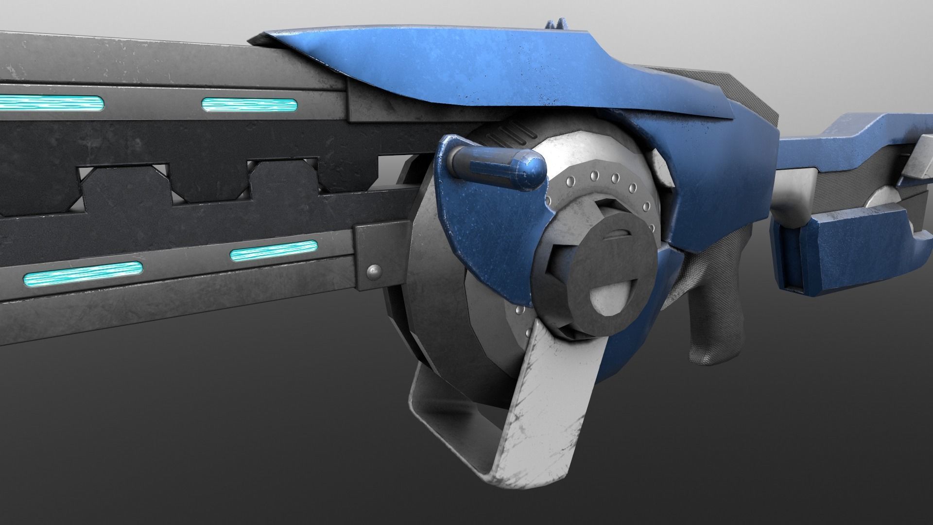 Scifi Rifle - Animated and rigged Low-poly 3D model_9