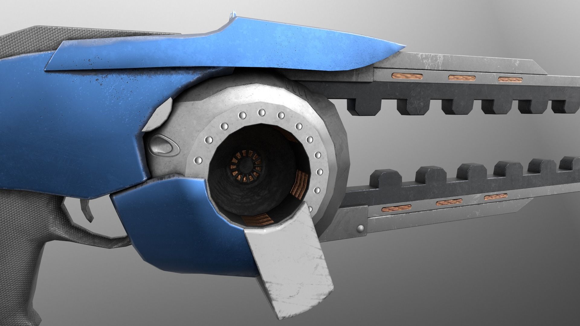 Scifi Rifle - Animated and rigged Low-poly 3D model_4