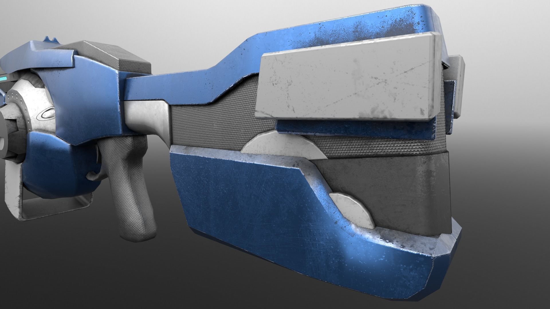 Scifi Rifle - Animated and rigged Low-poly 3D model_7