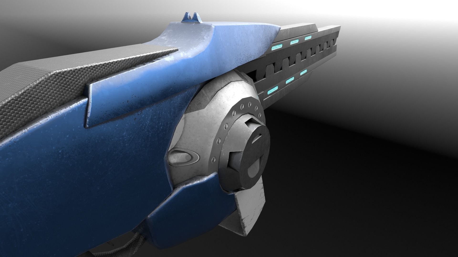 Scifi Rifle - Animated and rigged Low-poly 3D model_10