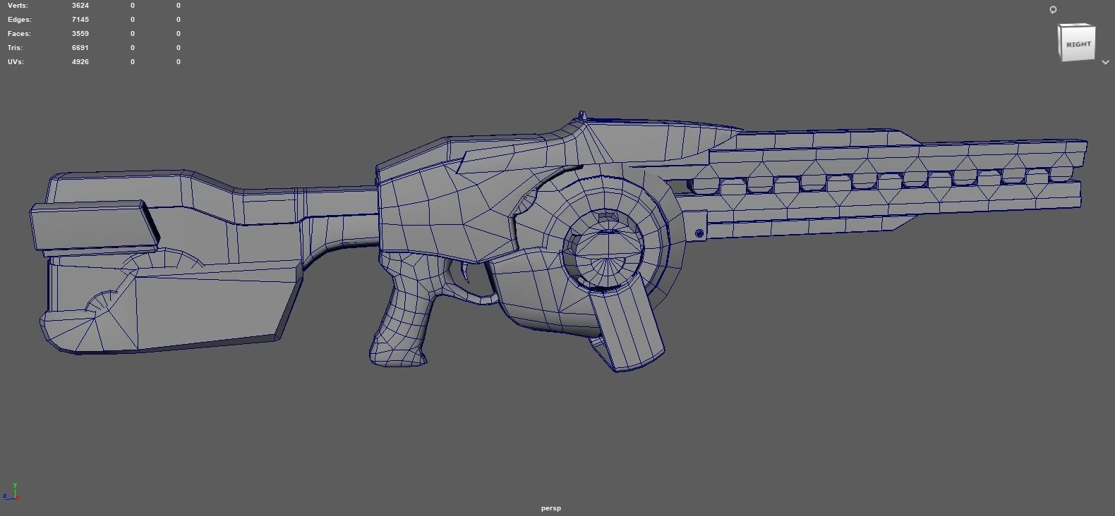 Scifi Rifle - Animated and rigged Low-poly 3D model_15