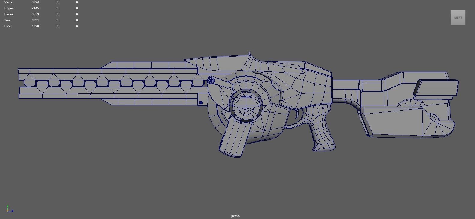 Scifi Rifle - Animated and rigged Low-poly 3D model_16