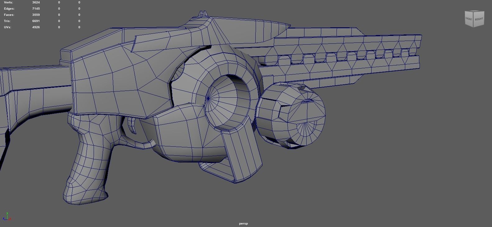 Scifi Rifle - Animated and rigged Low-poly 3D model_19