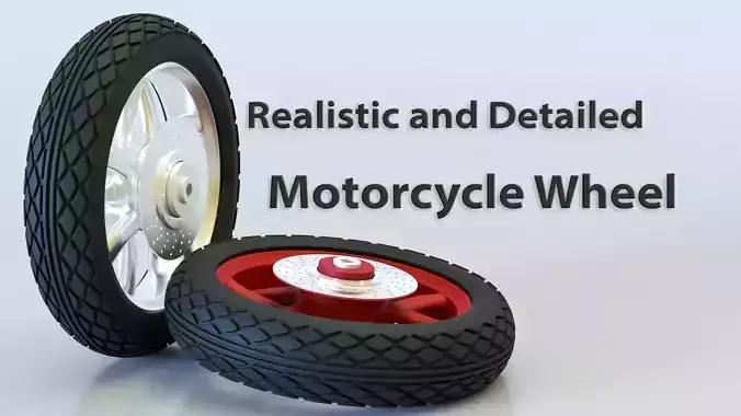 realistic and detailed motorcycle wheel 3D model