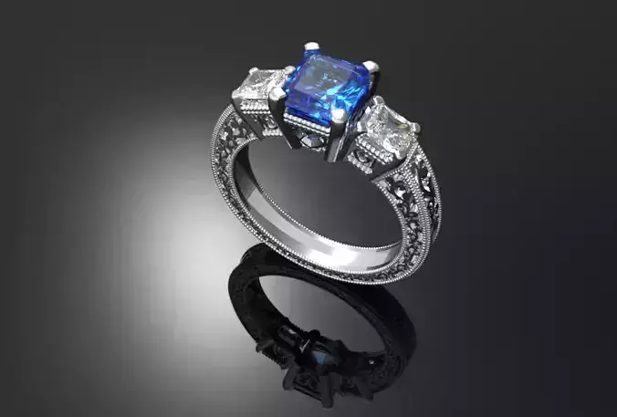 RING SAPPHERE -RING THREESTONE