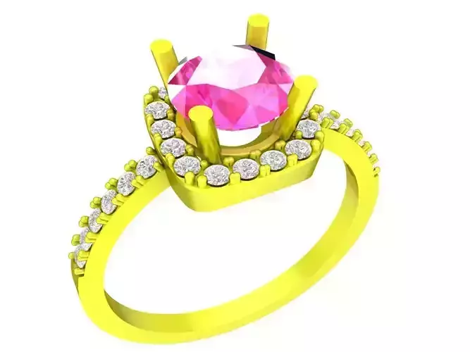 6512 korean fashion halo diamond women ring 3D print model