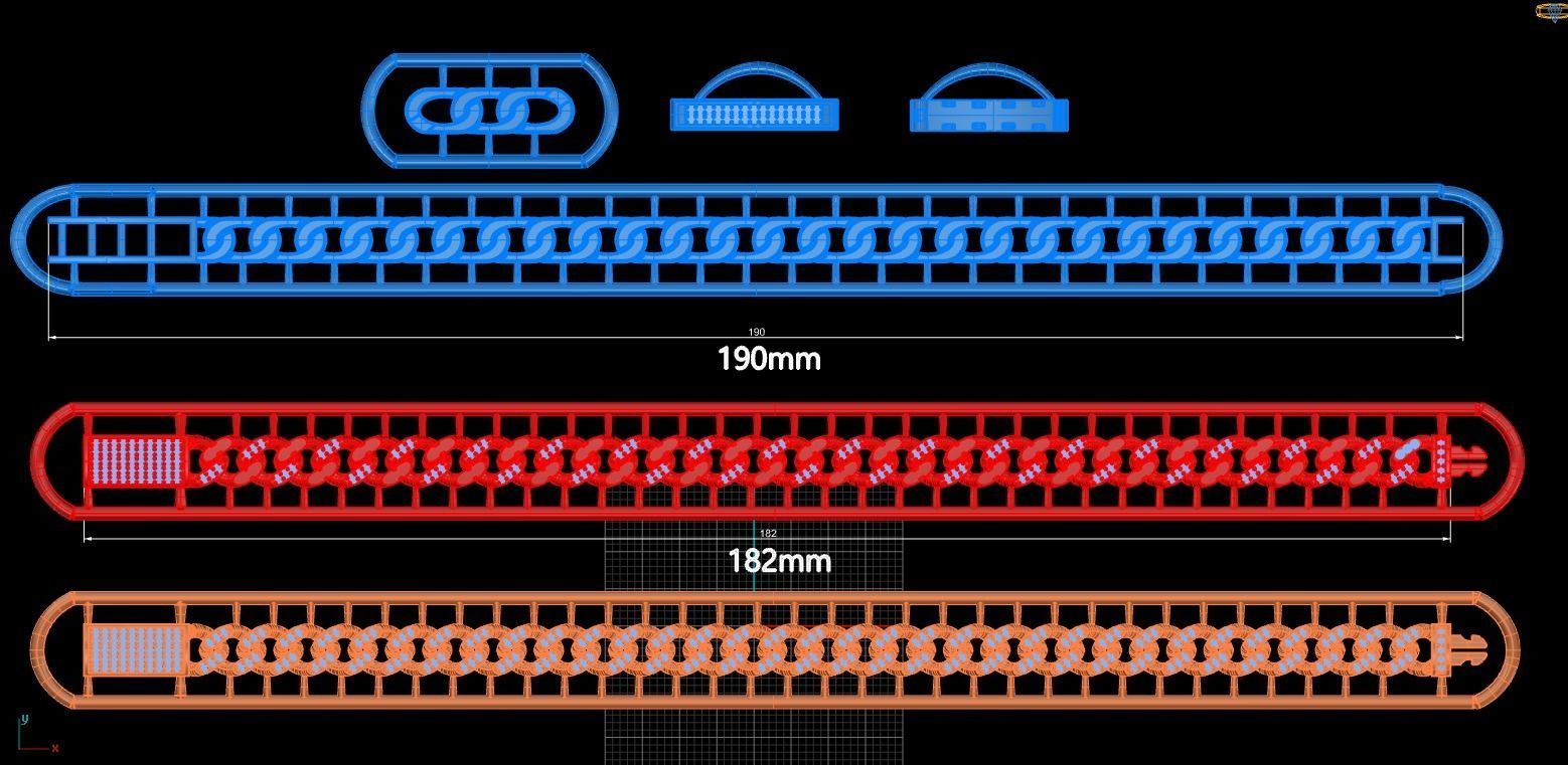 Cubans Collection 37 Fusion Link Chain Bracelets 3D print model_9