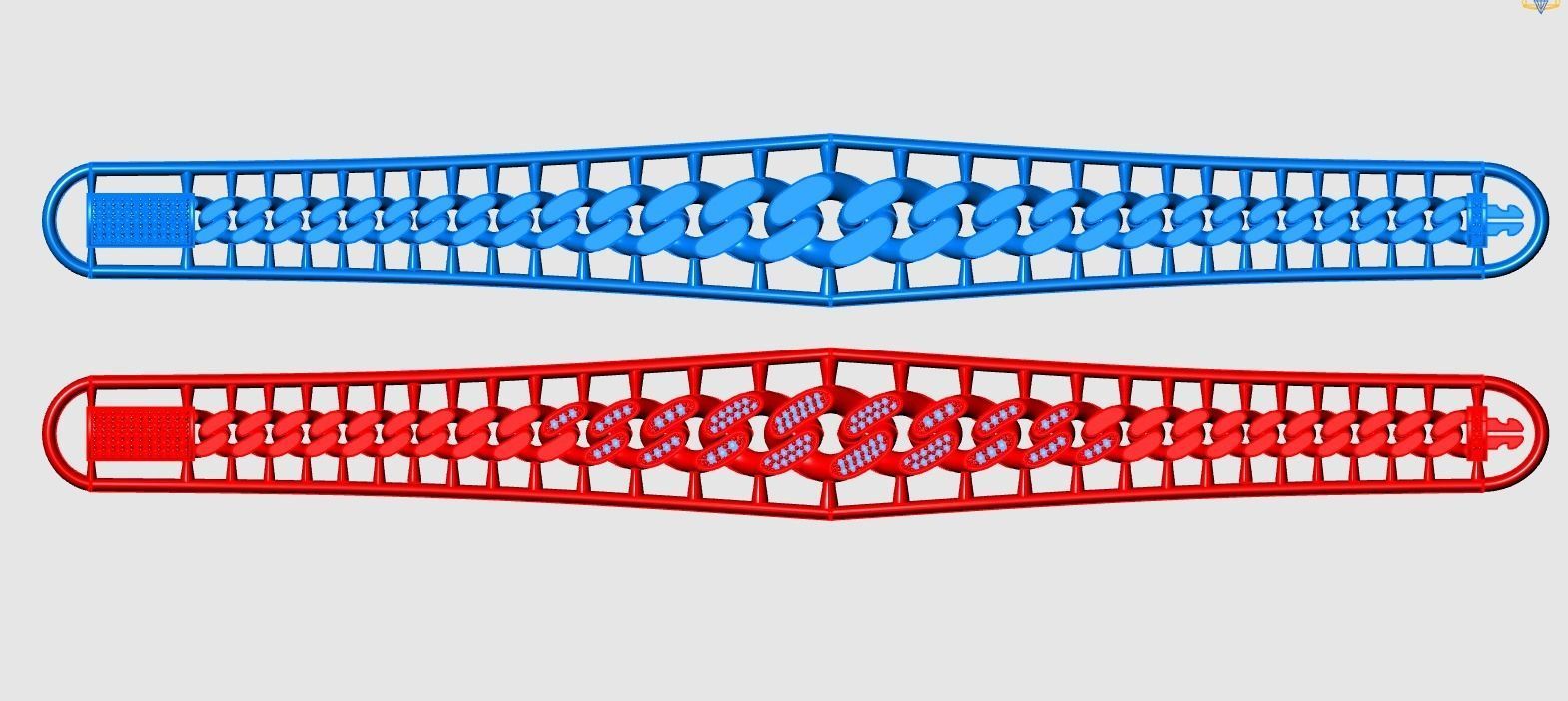 Cubans Collection 37 Fusion Link Chain Bracelets 3D print model_7