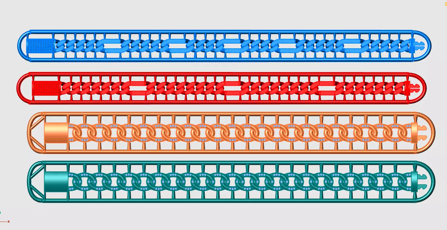 Cubans Collection 37 Fusion Link Chain Bracelets 3D print model_0