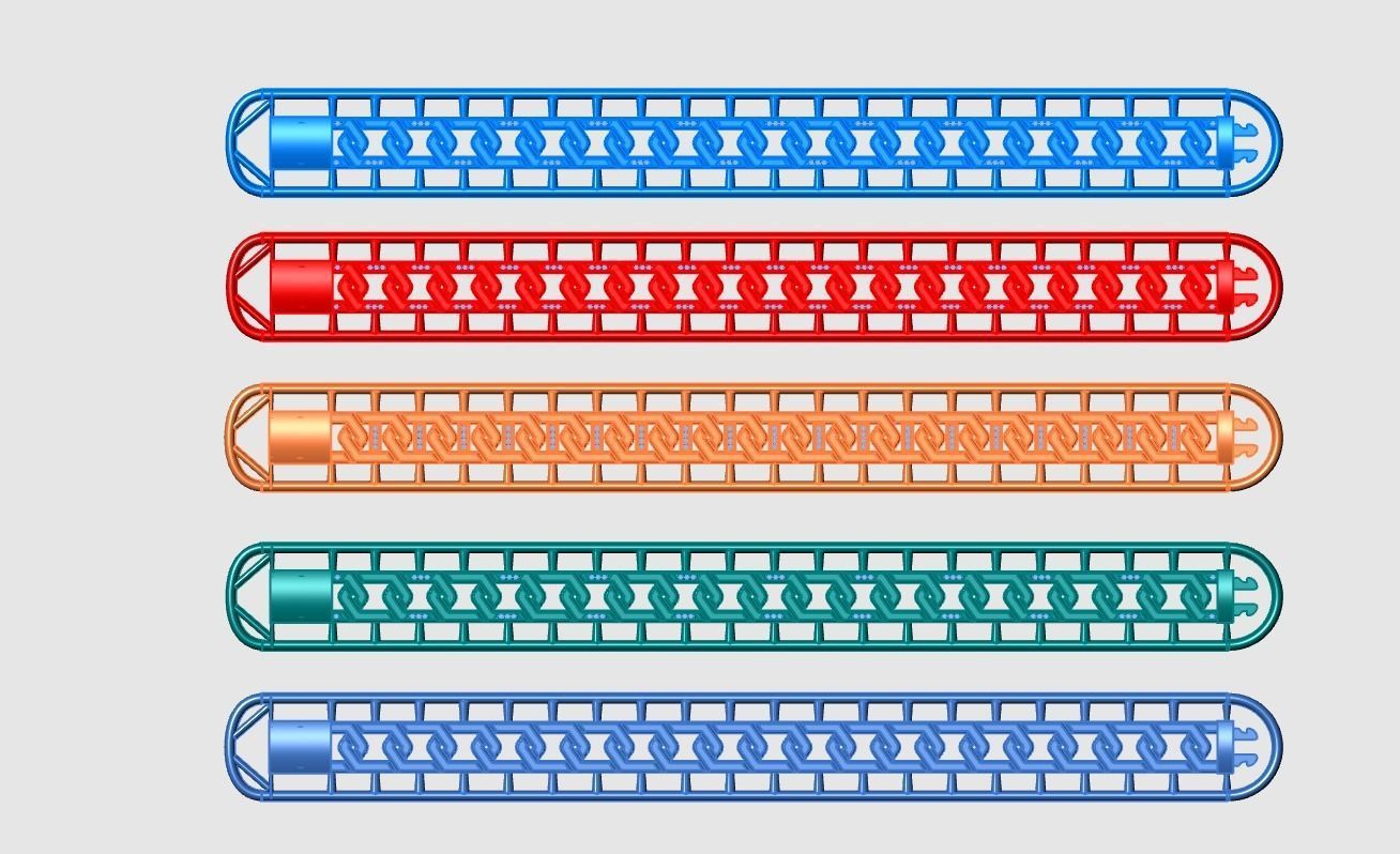 Cubans Collection 37 Fusion Link Chain Bracelets 3D print model_2