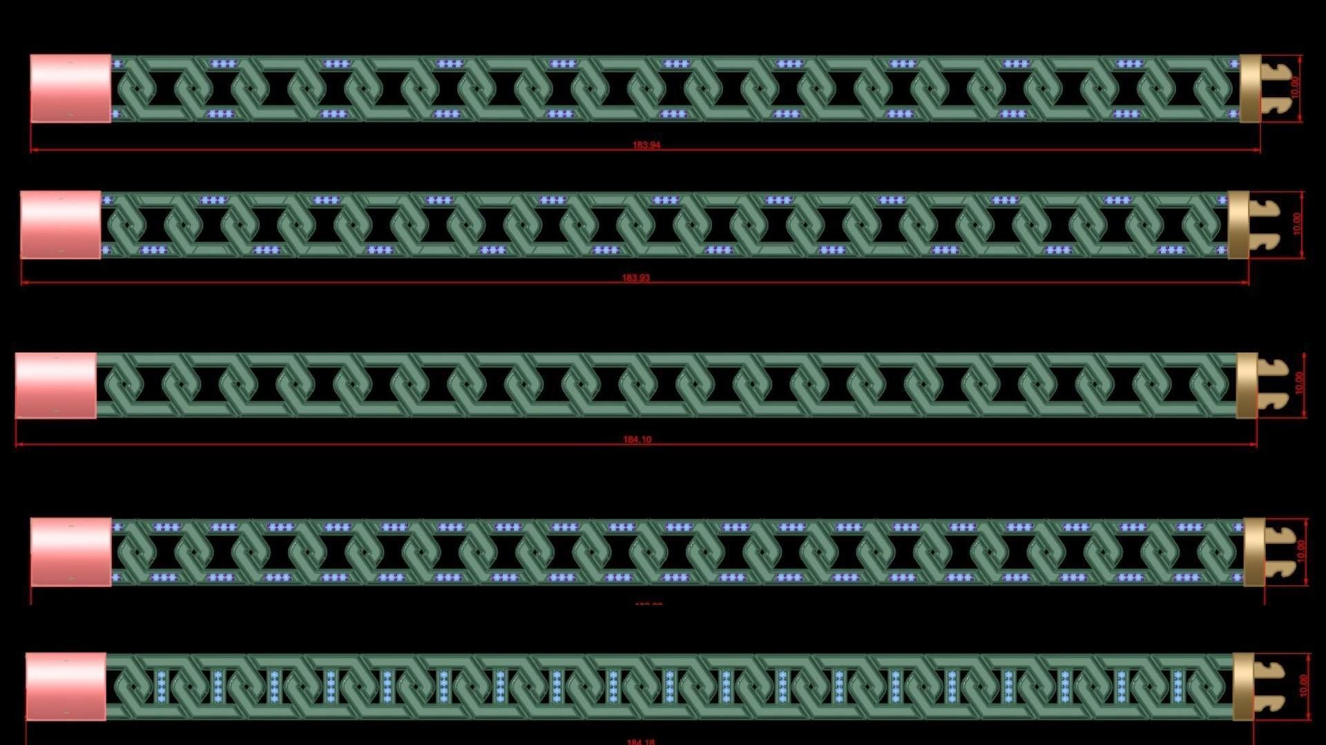 Cubans Collection 37 Fusion Link Chain Bracelets 3D print model_5