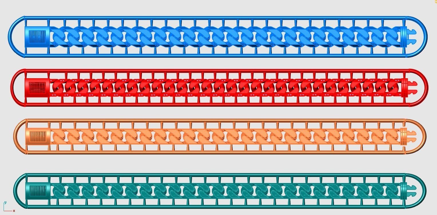 Cubans Collection 37 Fusion Link Chain Bracelets 3D print model_1