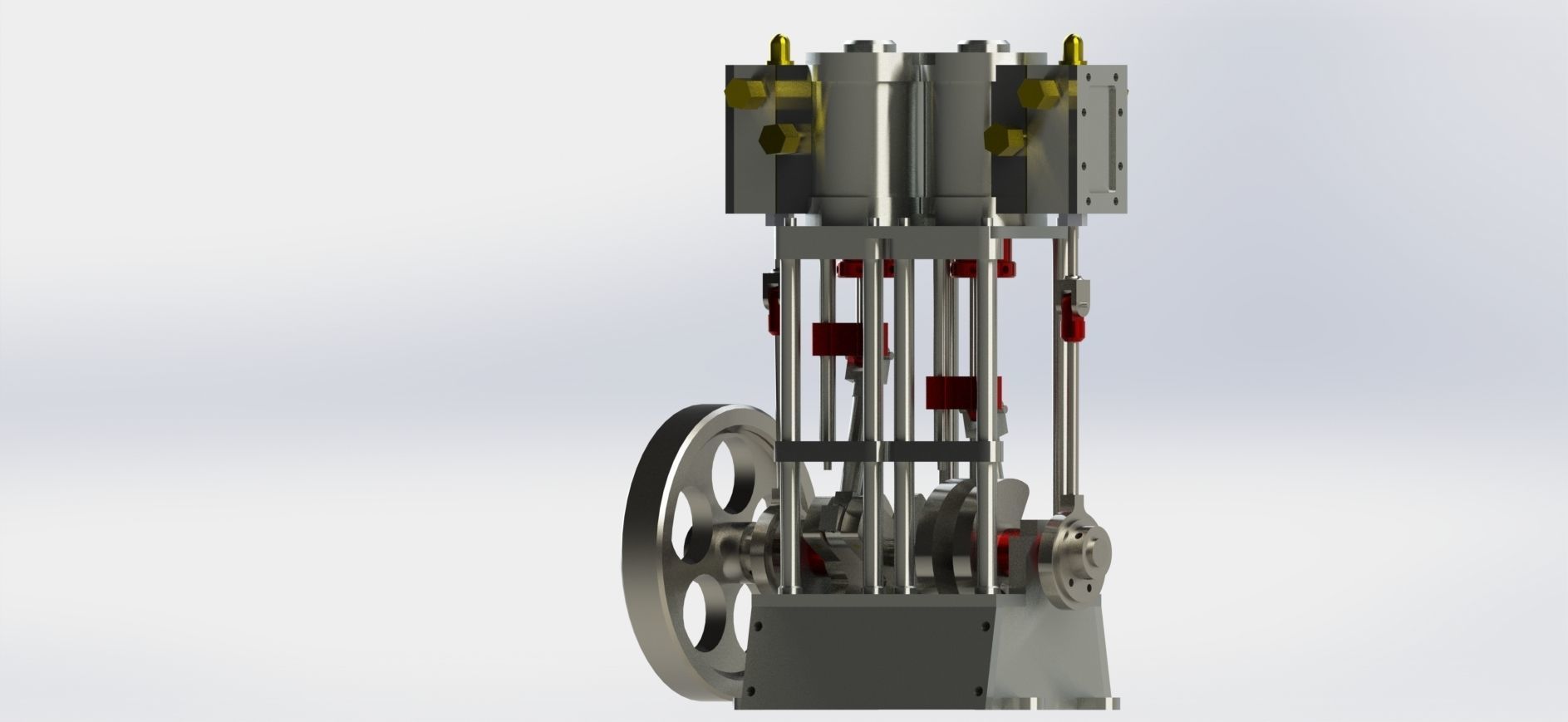 A SIMPLE 2 CYLINDER VERTICAL STEAM ENGINE WITH SLIDE VALVE 3D model_3