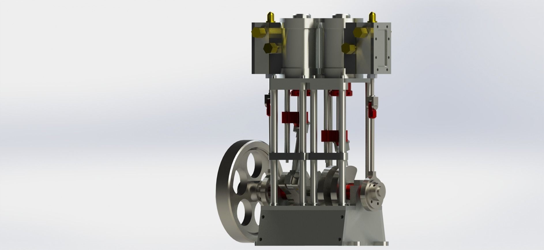 A SIMPLE 2 CYLINDER VERTICAL STEAM ENGINE WITH SLIDE VALVE 3D model_4