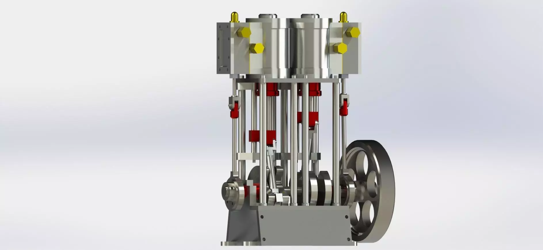 A SIMPLE 2 CYLINDER VERTICAL STEAM ENGINE WITH SLIDE VALVE 3D model_0