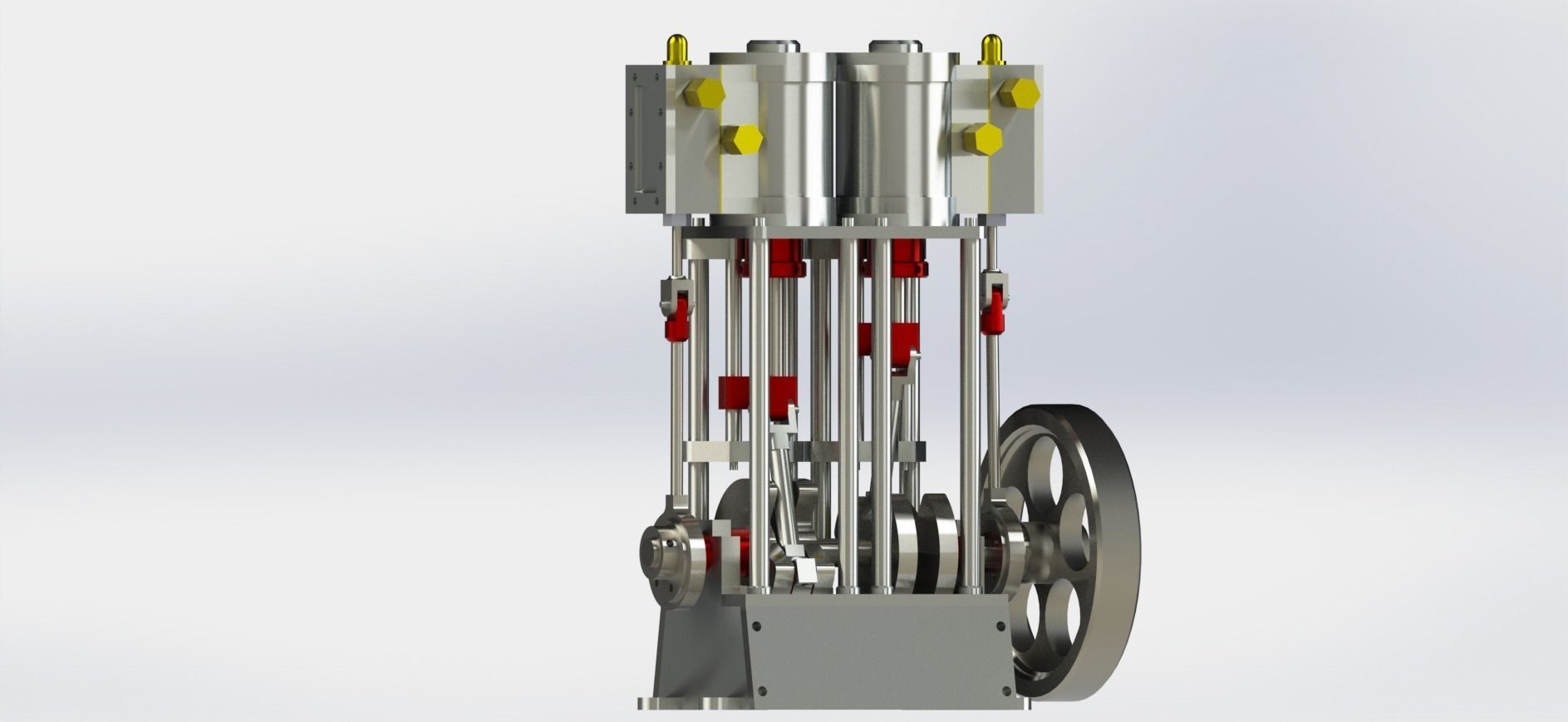 A SIMPLE 2 CYLINDER VERTICAL STEAM ENGINE WITH SLIDE VALVE 3D model_2