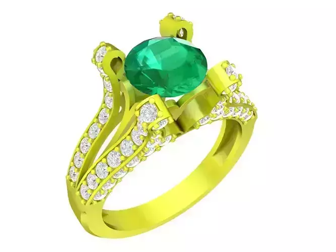6521 GoldArt Diamond Women Ring  3D print model