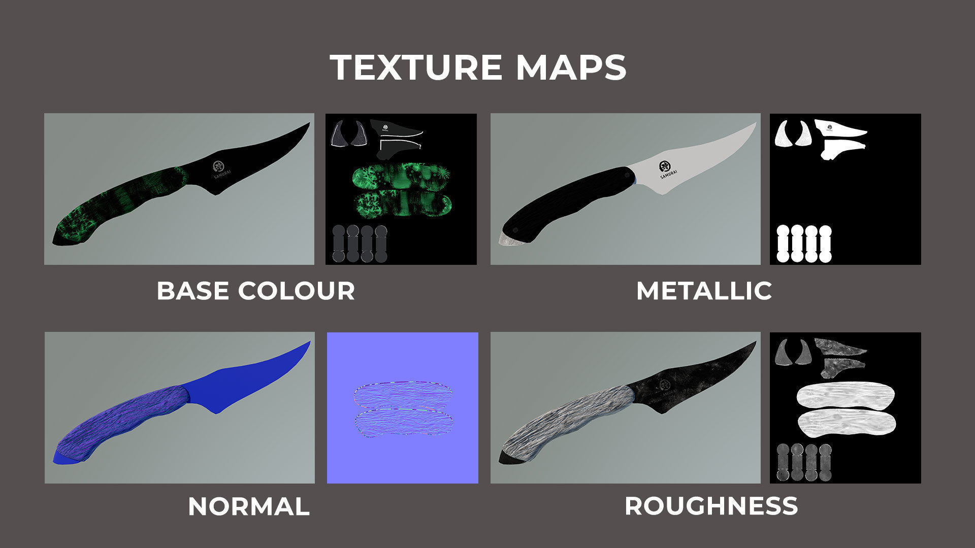 Game Ready Phantom Knife Low-poly 3D model_4