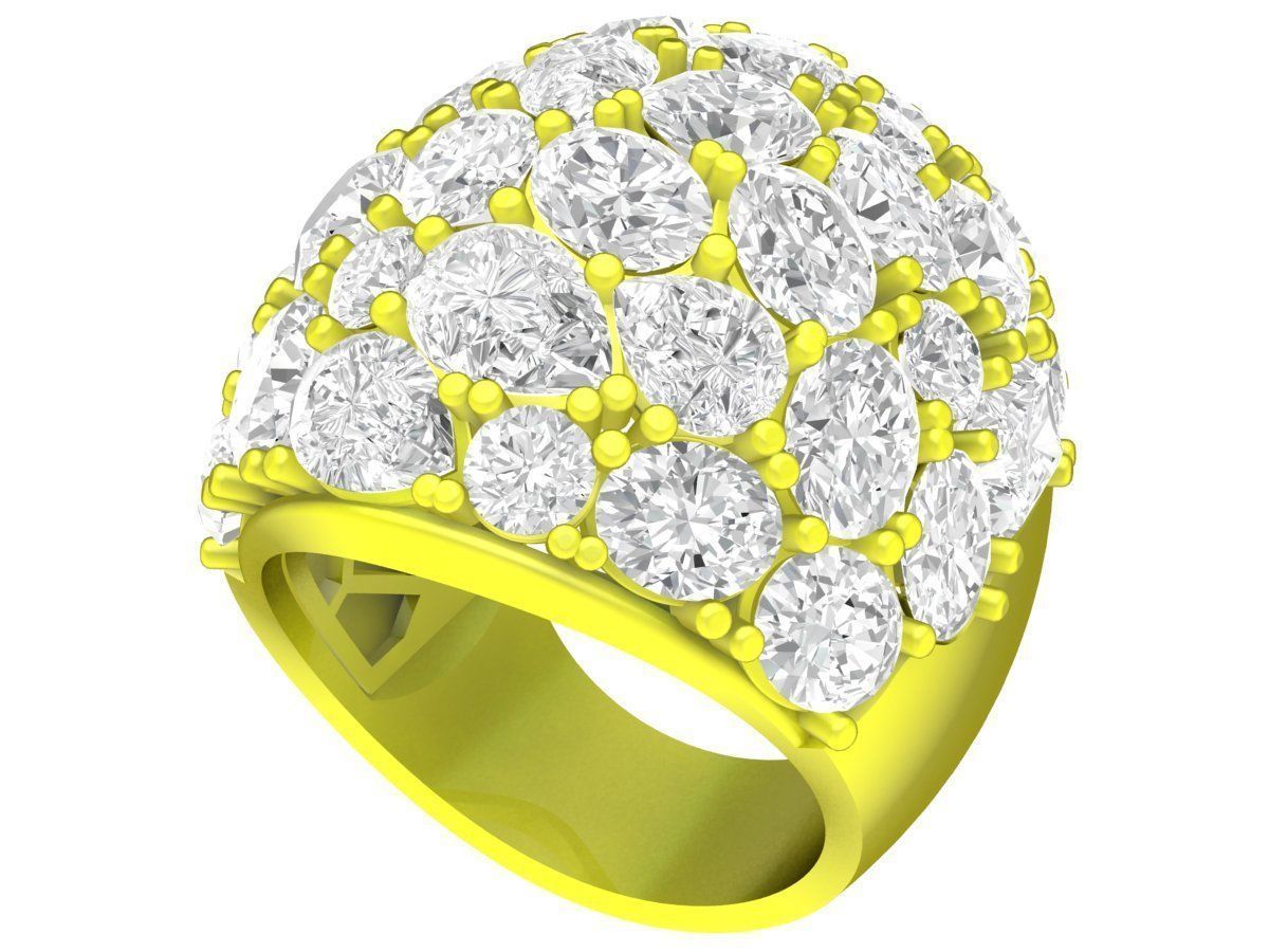 6524 Korean GoldArt Diamond Women Ring 3D print model_1