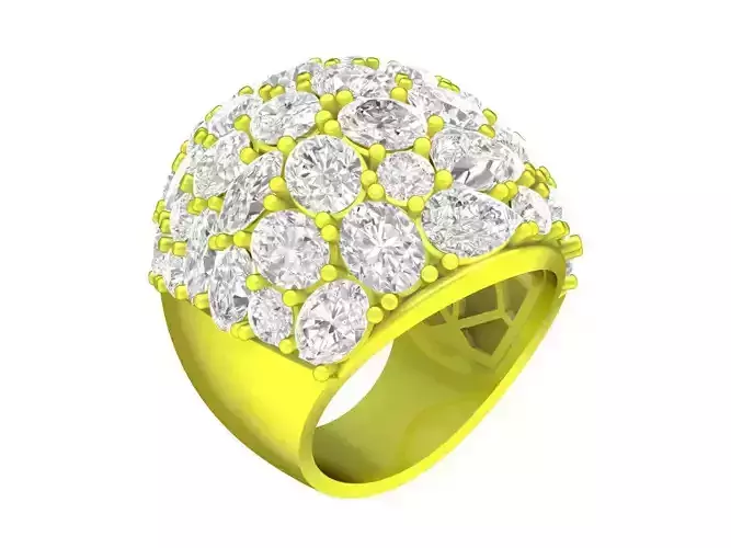 6524 Korean GoldArt Diamond Women Ring