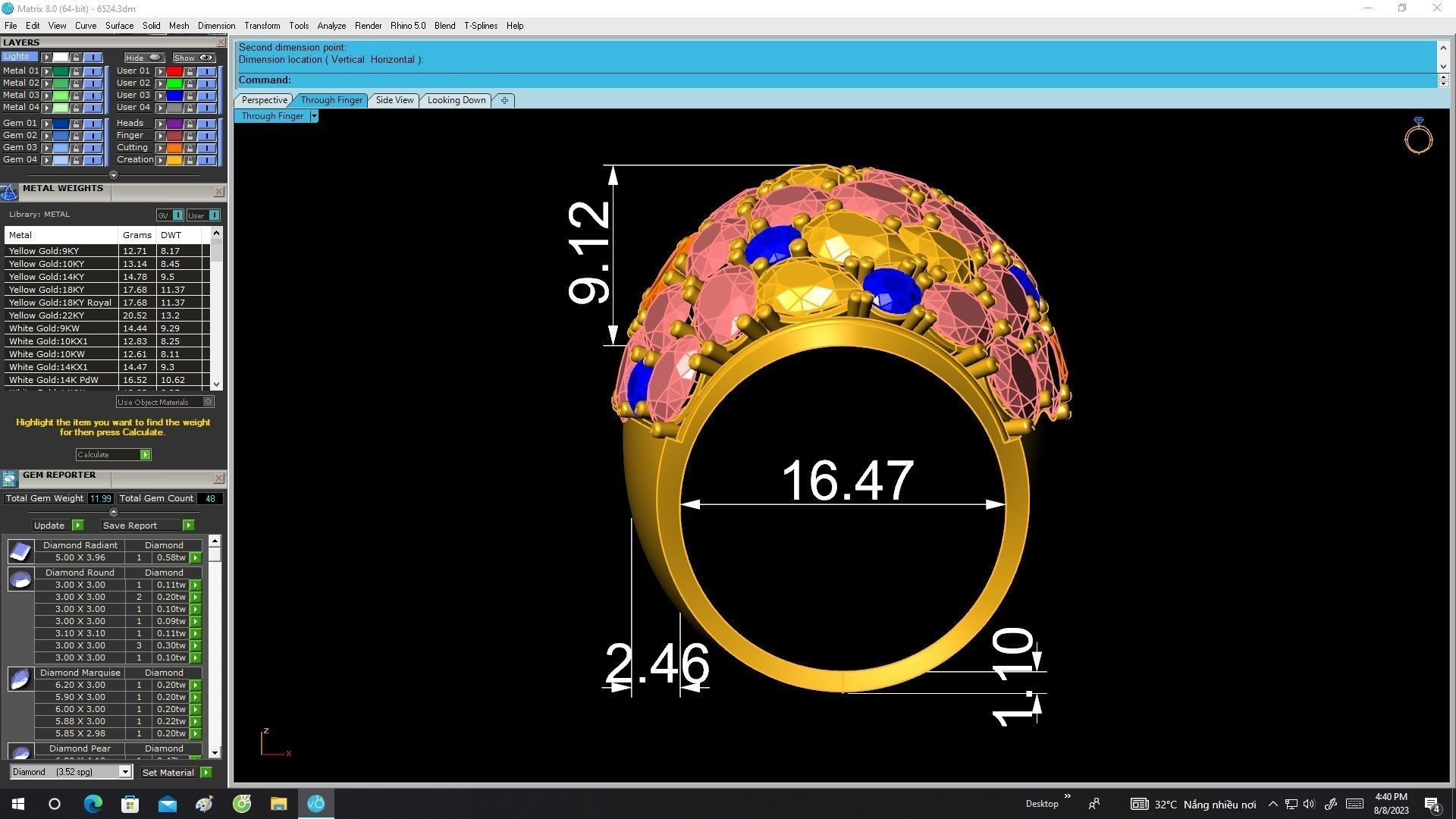 6524 Korean GoldArt Diamond Women Ring 3D print model_6
