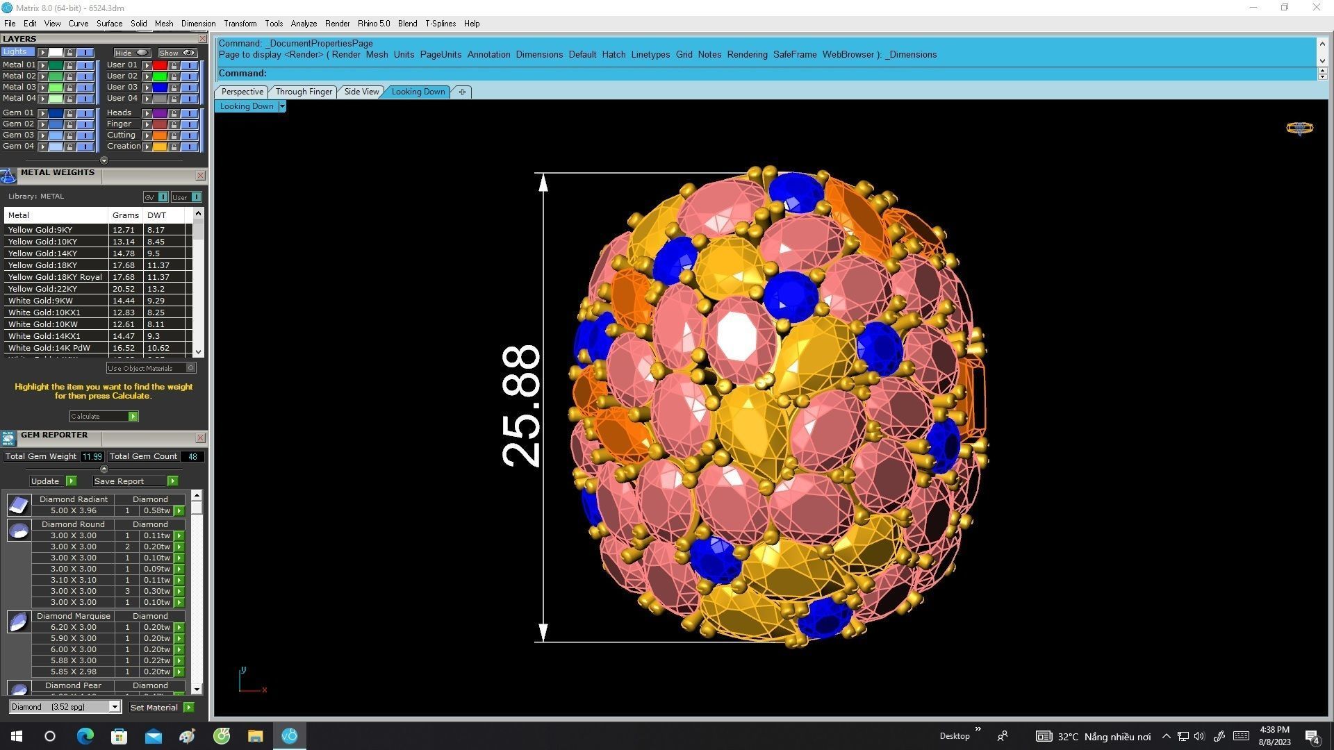 6524 Korean GoldArt Diamond Women Ring 3D print model_5