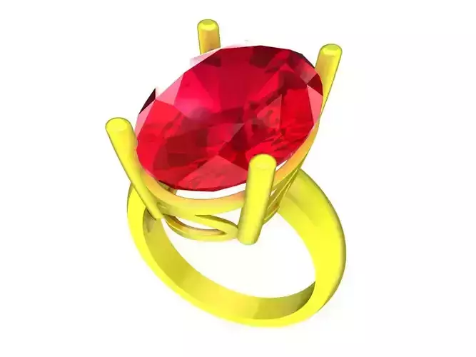 6527 Oval Ruby Diamond Women Ring