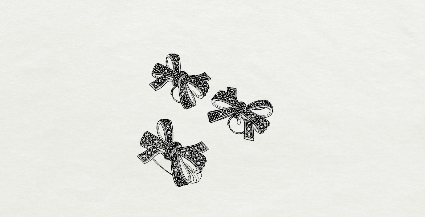 Ring and Earrings  3D print model_19