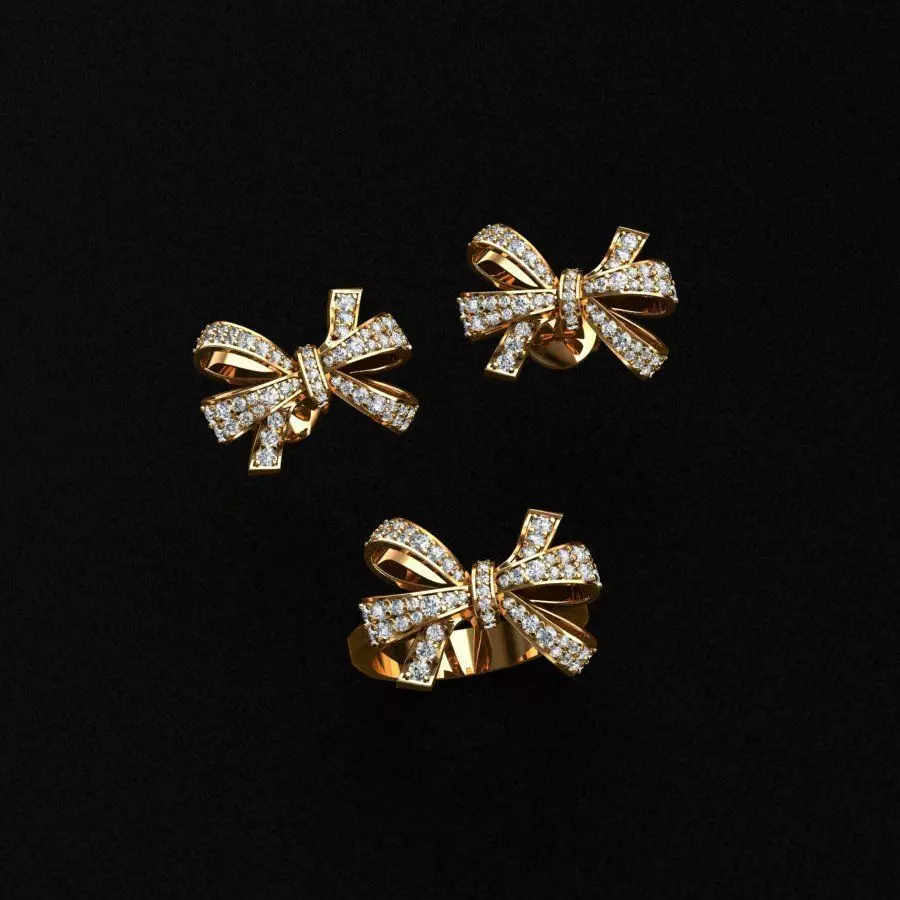 Ring and Earrings  3D print model_0