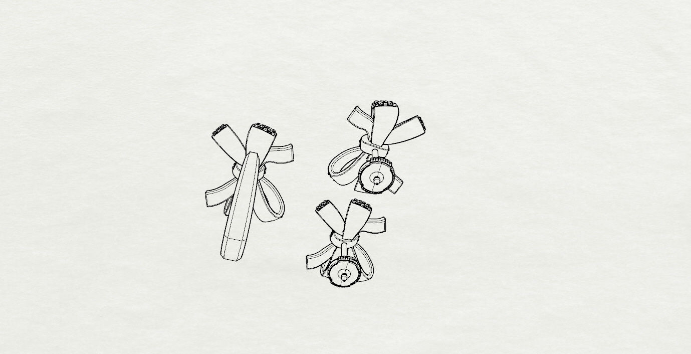 Ring and Earrings  3D print model_18