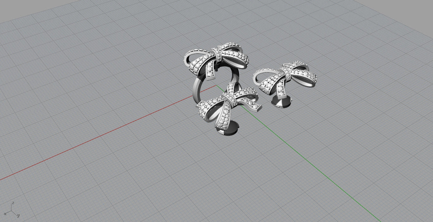 Ring and Earrings  3D print model_6