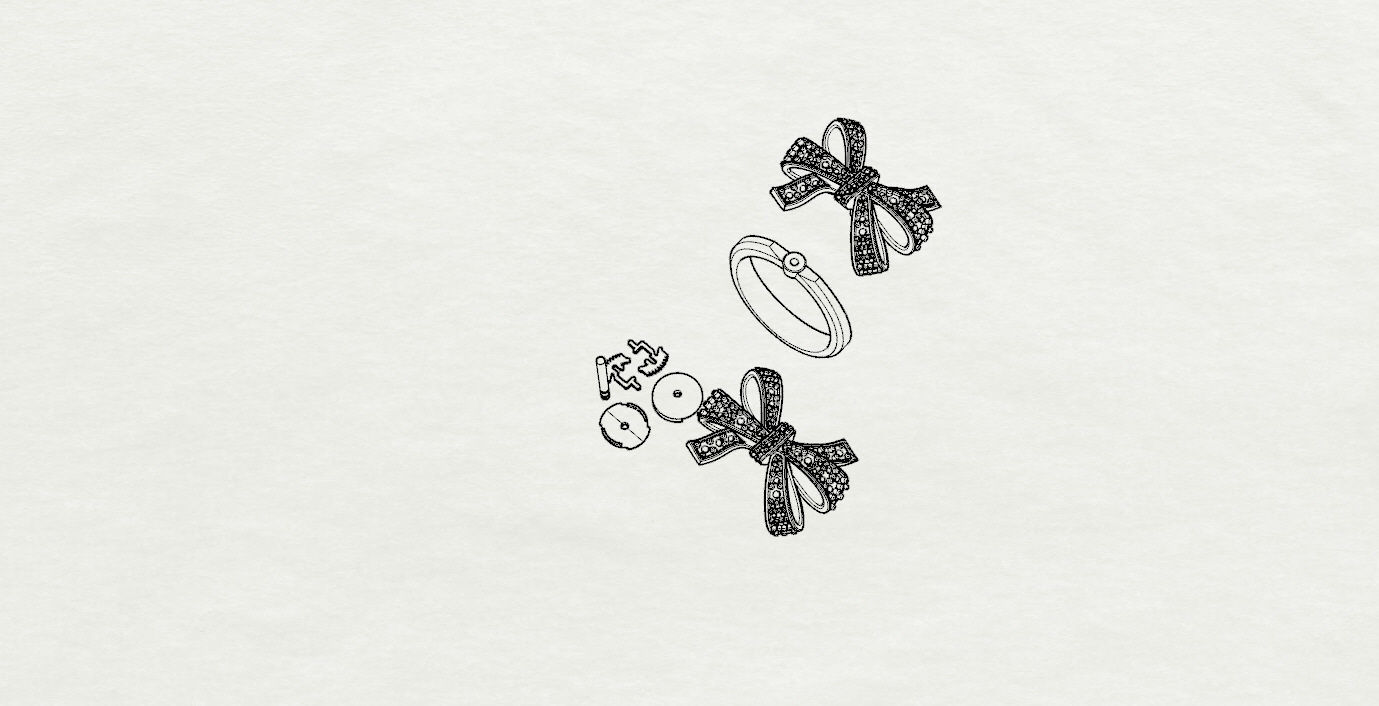 Ring and Earrings  3D print model_23