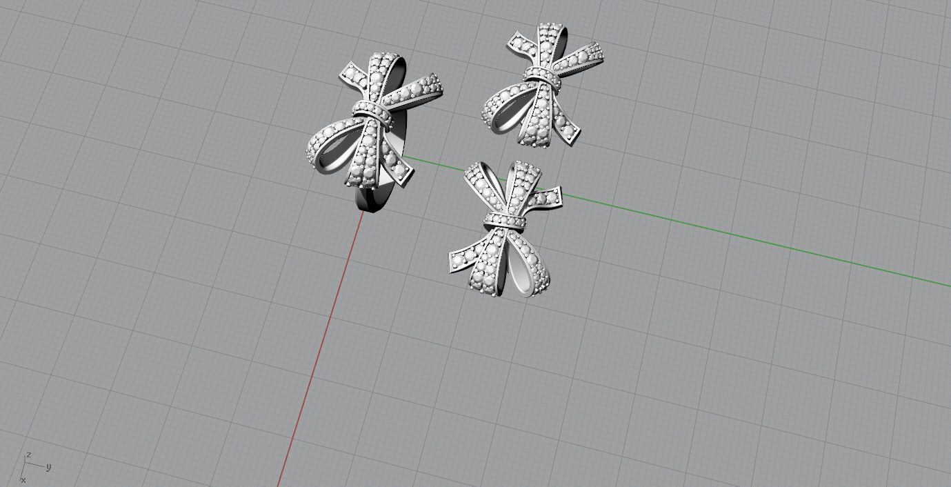 Ring and Earrings  3D print model_10