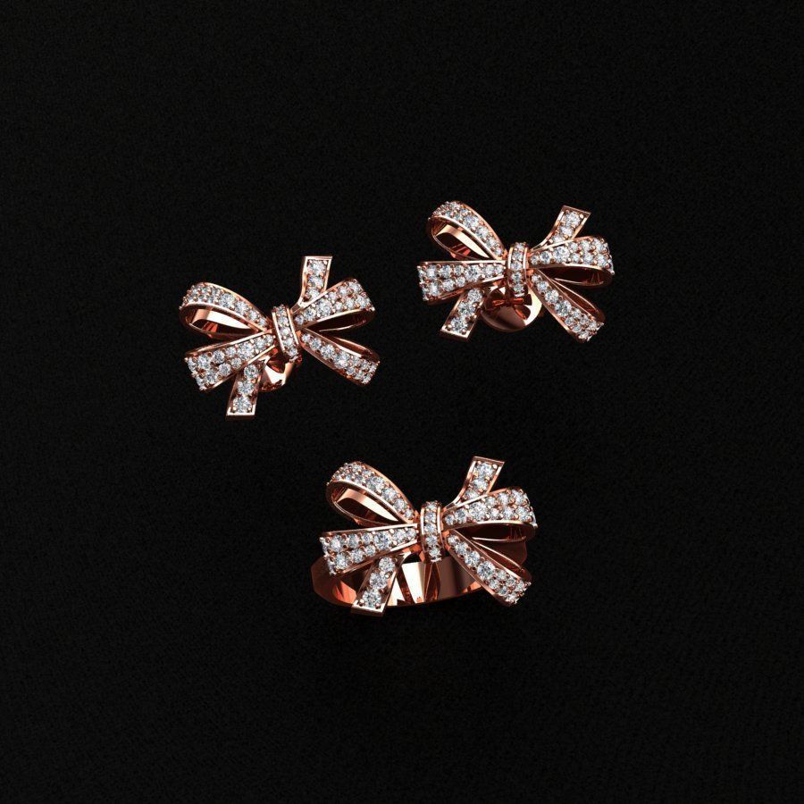 Ring and Earrings  3D print model_2