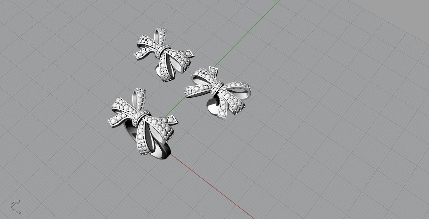 Ring and Earrings  3D print model_11