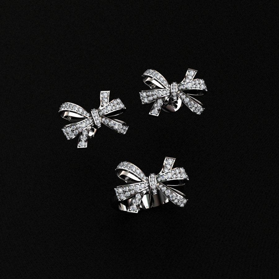 Ring and Earrings  3D print model_1